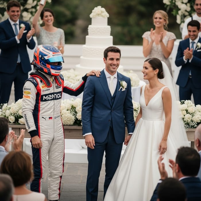 Carlos Sainz Surprises Bride and Groom at Wedding Ceremony