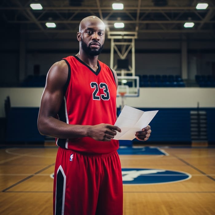 Michael Jordan Basketball Player Holding White Paper Michael Jordan Basketball Player Holding White Paper