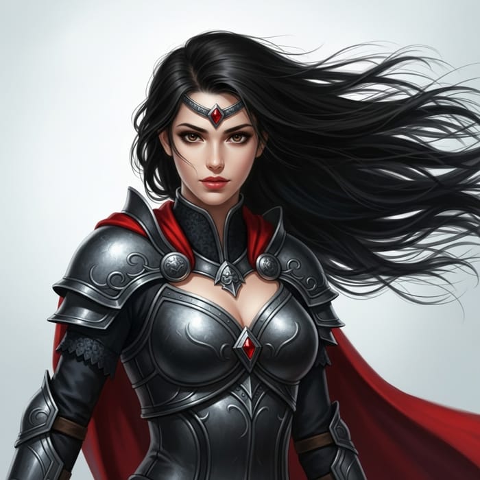 Fierce Warrior Princess in Fantasy Realm - Striking Portrait Fierce Warrior Princess in Fantasy Realm - Striking Portrait