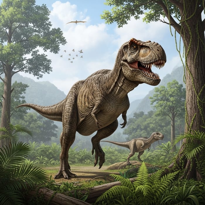 Prehistoric Dinosaur in Jungle