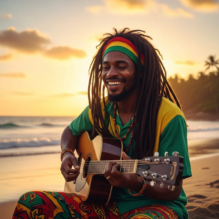 Inspiring Bob Marley Scene at Sunset