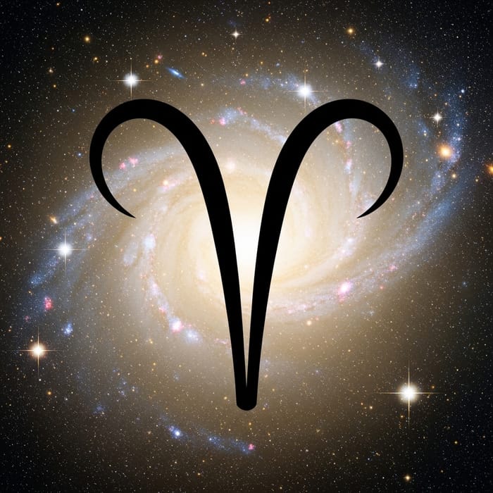 Aries Zodiac Sign Illustration in Celestial Space