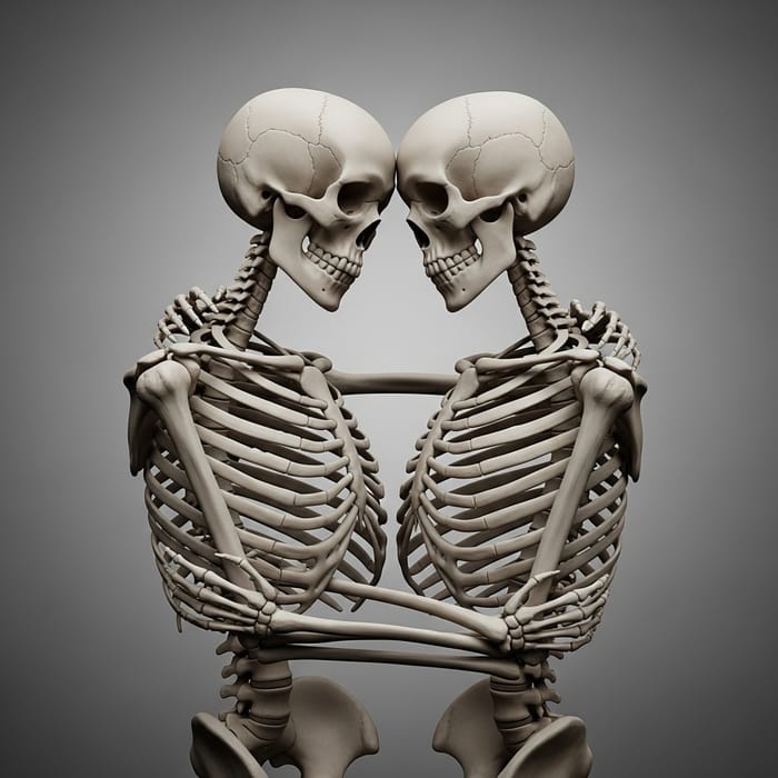 Skeletons Holding Each Other: Macabre Beauty