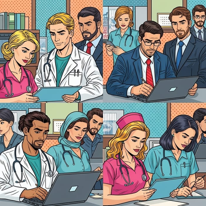 Gender Equality in Diverse Workplace Pop Art