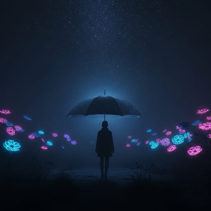 Mystical Loneliness in Blade Runner World | Neon Flowers & Stars Mystical Loneliness in Blade Runner World | Neon Flowers & Stars