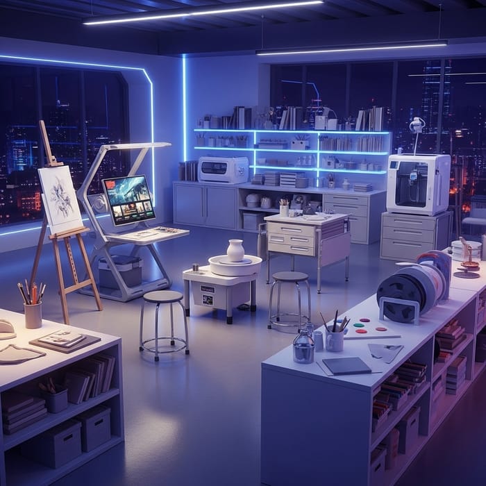 Futuristic Art Studio Design for Creative Craft Making