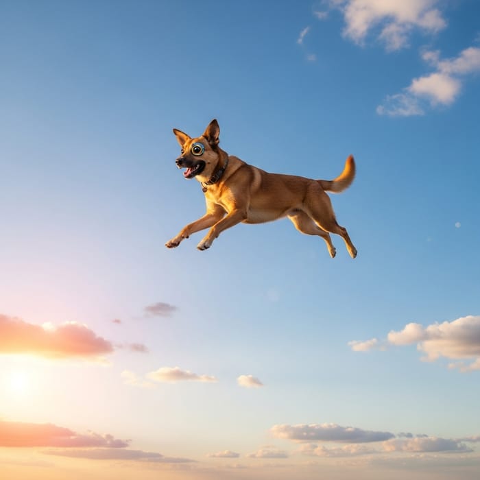 Dog Flying in Sky | Amazing View
