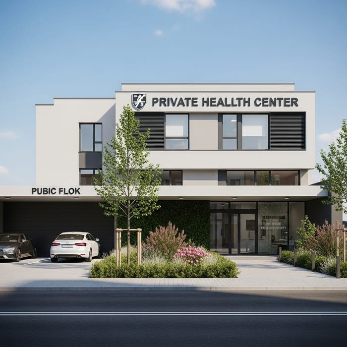 Private Urban Health Center with Front Garden and Public Parking Private Urban Health Center with Front Garden and Public Parking