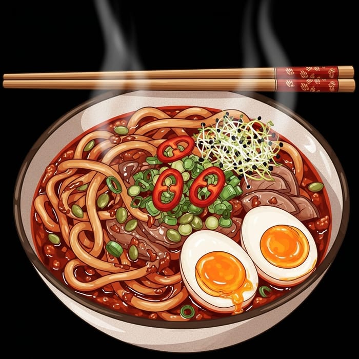 Spicy Ramen Bowl with Fresh Flavorful Broth Spicy Ramen Bowl with Fresh Flavorful Broth