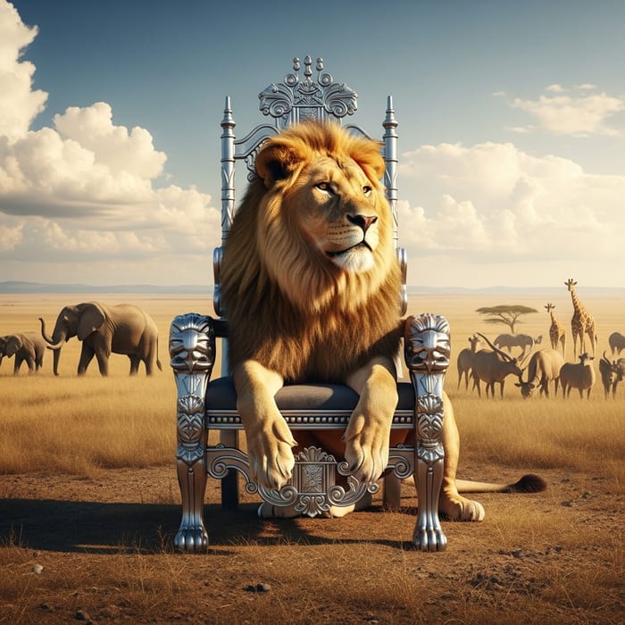 Lion as the Majestic King of African Savannah
