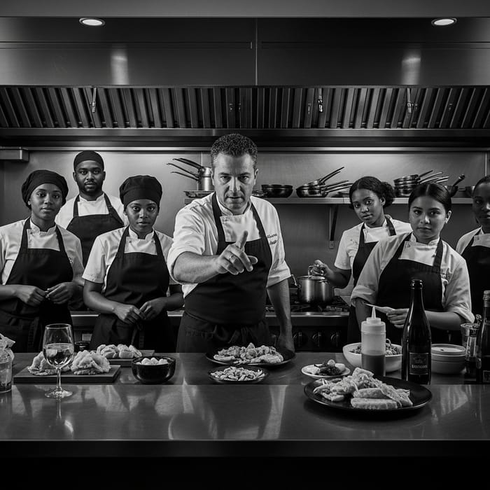 Diverse Kitchen Staff: Intense Manager Focus | Culinary Scene Diverse Kitchen Staff: Intense Manager Focus | Culinary Scene