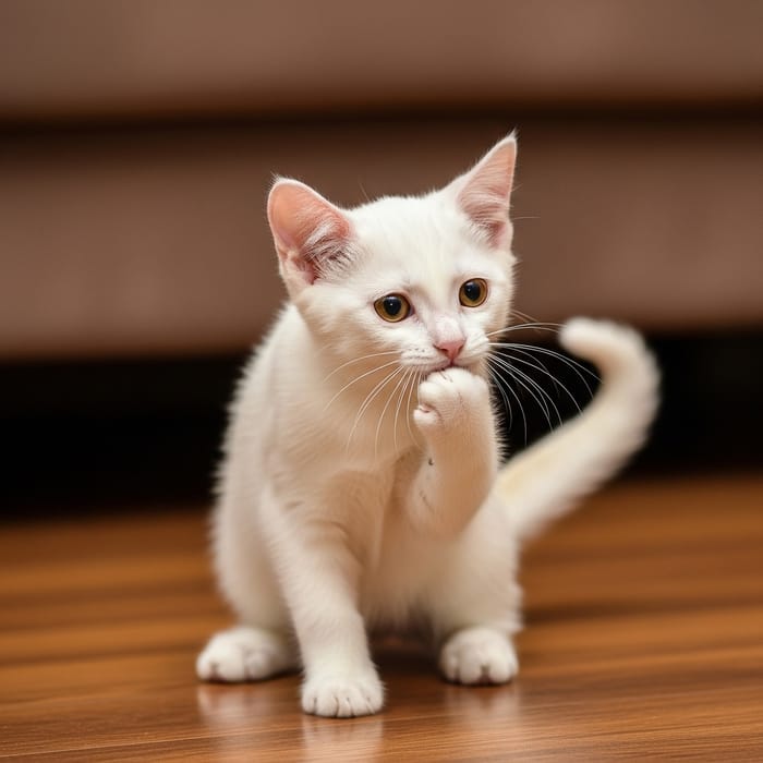 Adorable Domestic Feline with Vibrant Coat