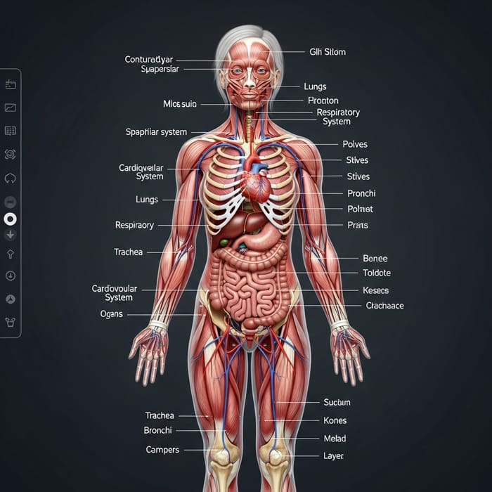 Anatomía Mujer: Diagrama de Órganos y Estructuras Óseas