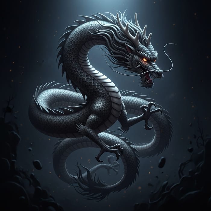 Chinese Dragon in Mystical Light - Ancient Eastern Myth Chinese Dragon in Mystical Light - Ancient Eastern Myth
