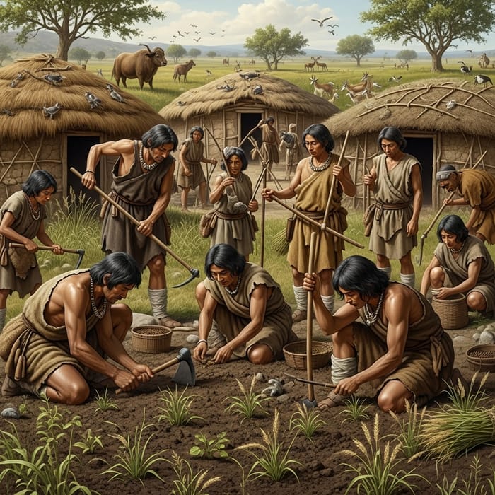 Hunter-Gatherer Farming in Göbeklitepe: Ancient Agriculture Scene
