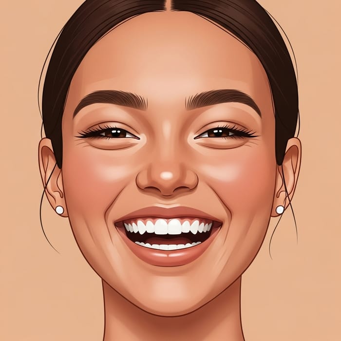 Mirthful and Radiant Happy Face for Genuine Happiness