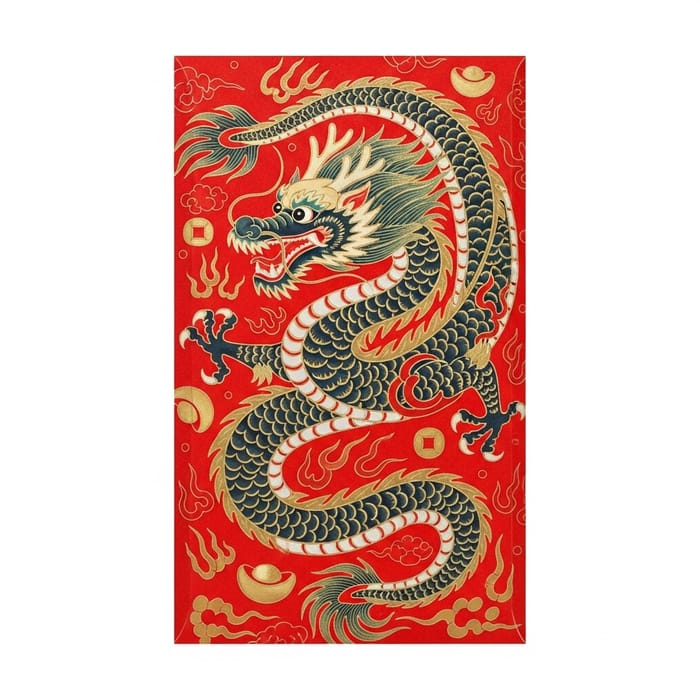 Chinese Dragon Year Red Envelope - Festive Lunar New Year Chinese Dragon Year Red Envelope - Festive Lunar New Year