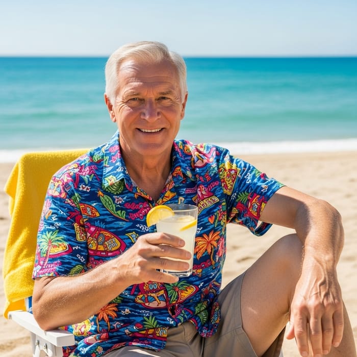 Relaxing Beach Vacation: Quirky Shirt & Lemonade Vibes Relaxing Beach Vacation: Quirky Shirt & Lemonade Vibes