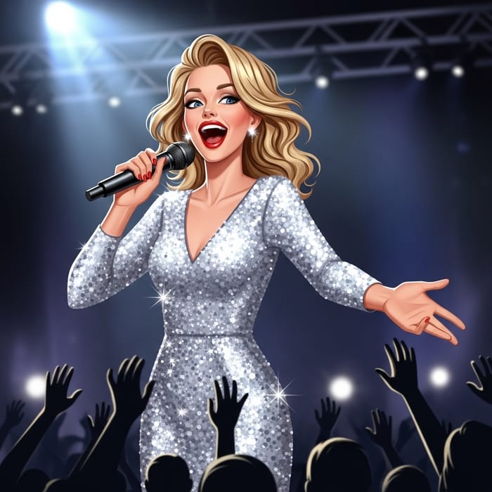 Energetic Performance by Taylor Swift | Live Concert Illustration Energetic Performance by Taylor Swift | Live Concert Illustration