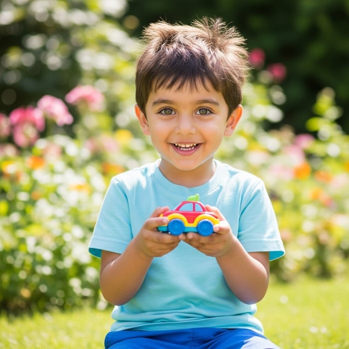 Innocent Joy: A Child's Playtime in South Asian Garden Innocent Joy: A Child's Playtime in South Asian Garden