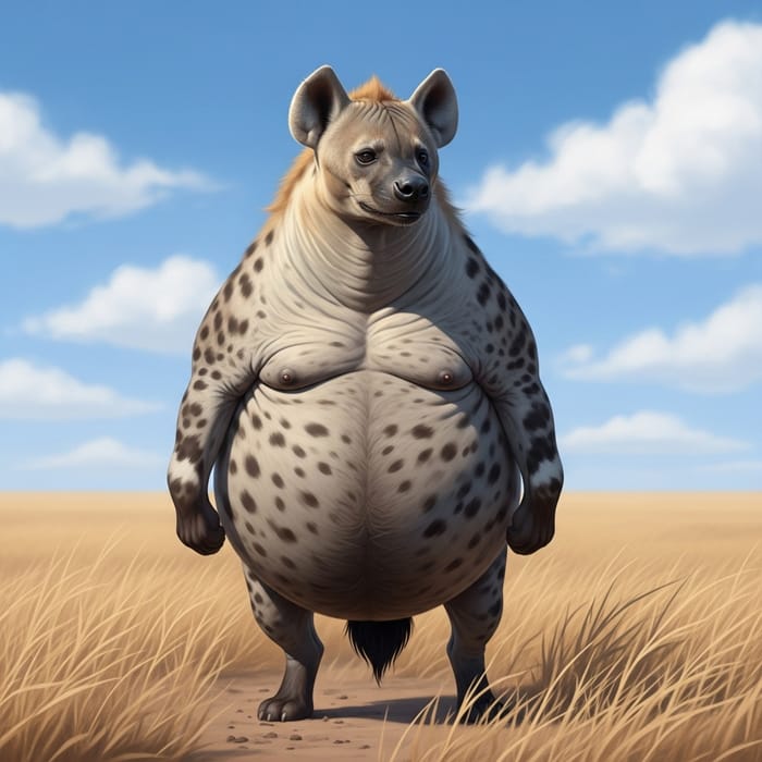 Majestic Full-Figured Hyena with Enormous Belly