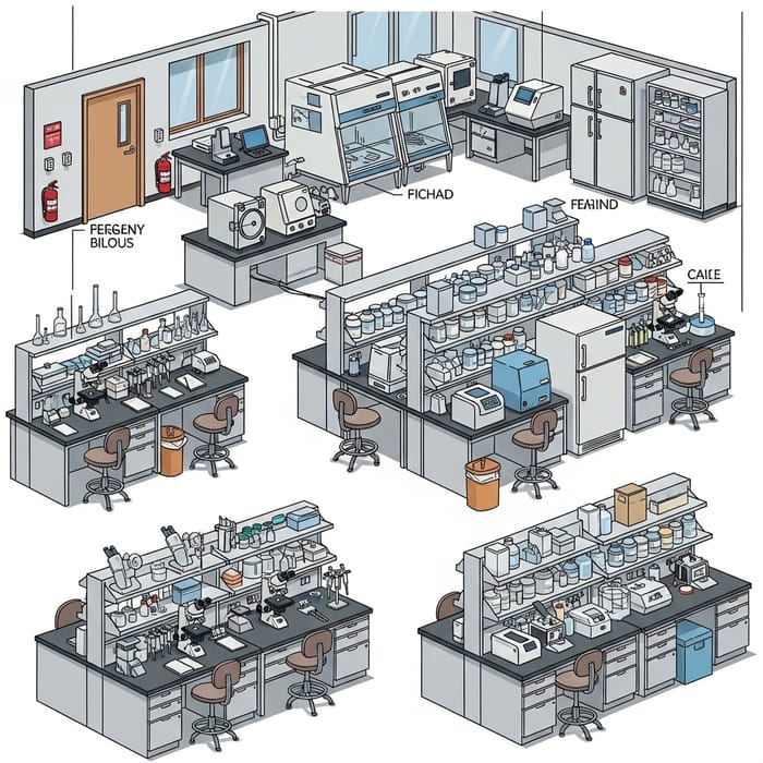 Detailed Molecular Biology Laboratory Layout Detailed Molecular Biology Laboratory Layout