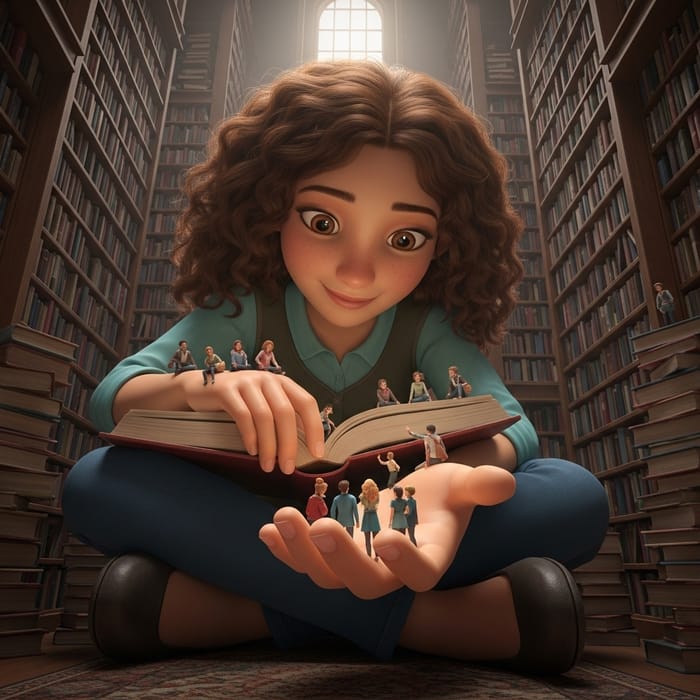 100m Giantess Hermione Granger in Enchanting Library Scene
