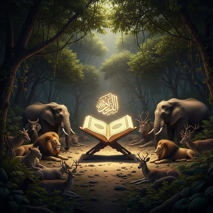 Holy Quran in Jungle: Divine Harmony with Wildlife Holy Quran in Jungle: Divine Harmony with Wildlife
