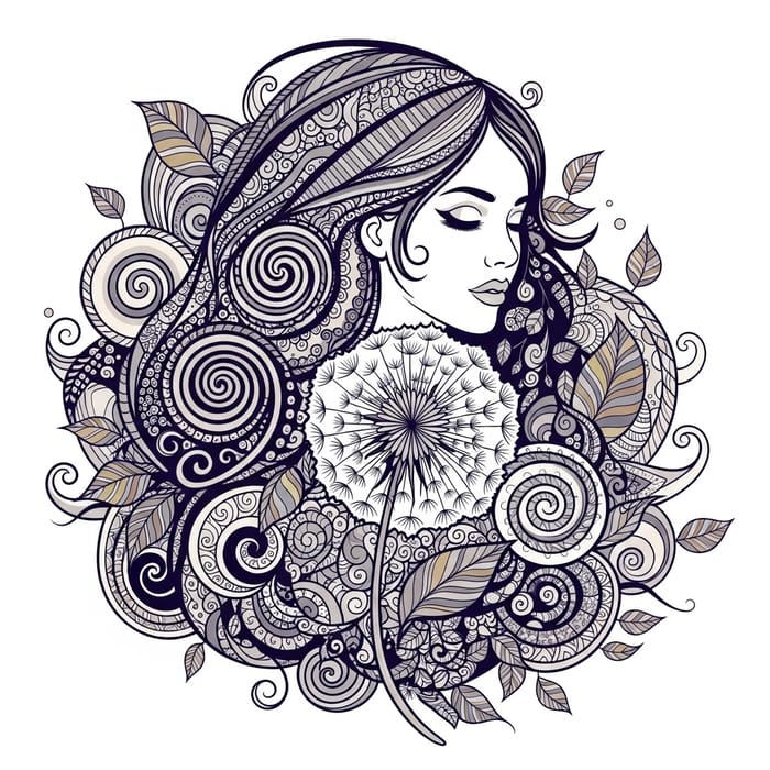 Feminine Energy Mantra Artwork with Spirals & Vortices