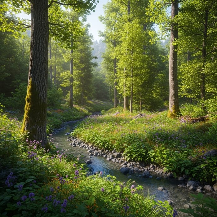 Untouched Wild Forest Teeming with Life