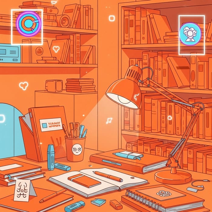 Orange Study Session with Vaporwave Aesthetics Orange Study Session with Vaporwave Aesthetics