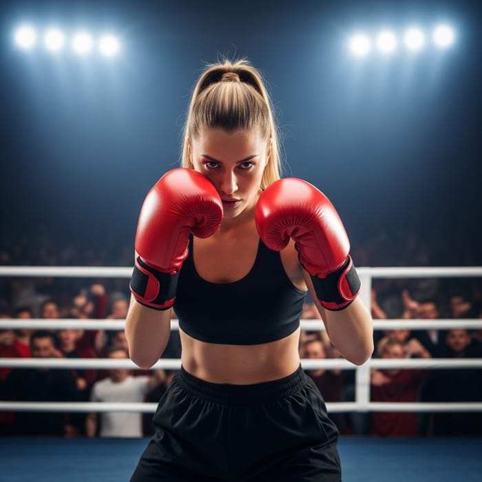 Confident Female Boxer in Action | Beautiful Strength Confident Female Boxer in Action | Beautiful Strength