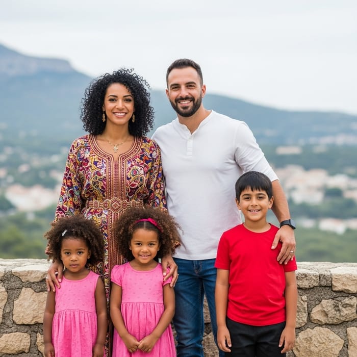 Culturally Diverse Family Gathering with North African Roots