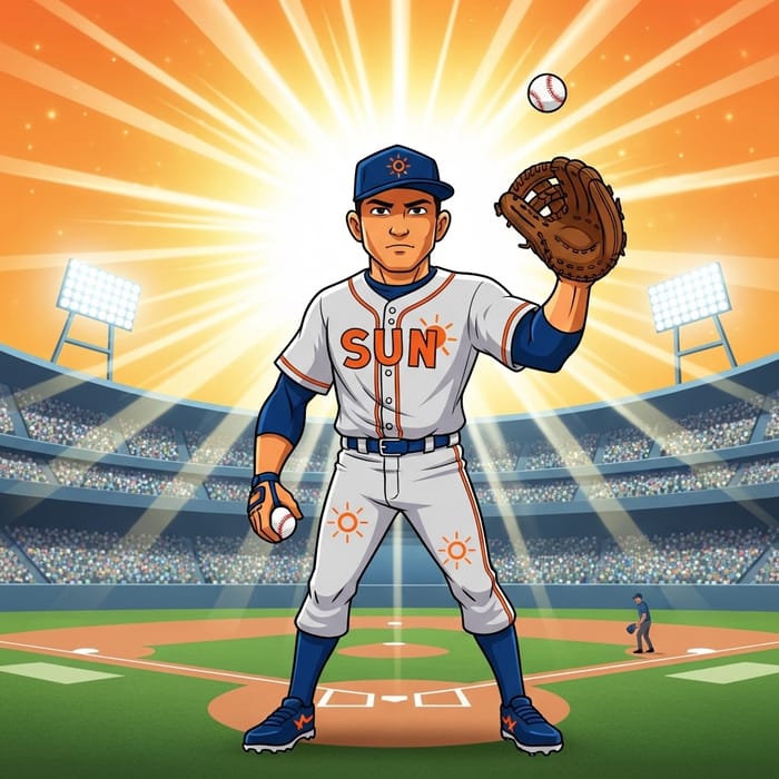 MLB Sun: Abstract Heroic Baseball Character MLB Sun: Abstract Heroic Baseball Character