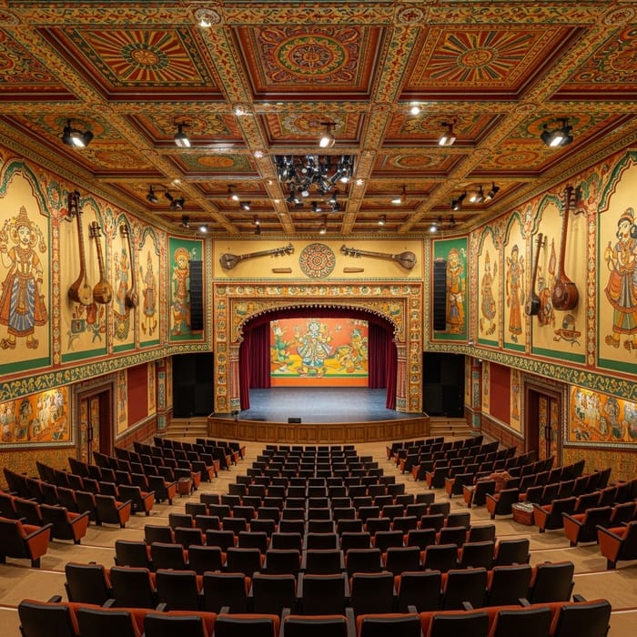 Karnataka Folk Art Auditorium: Cultural Delight in Ceiling & Walls Karnataka Folk Art Auditorium: Cultural Delight in Ceiling & Walls