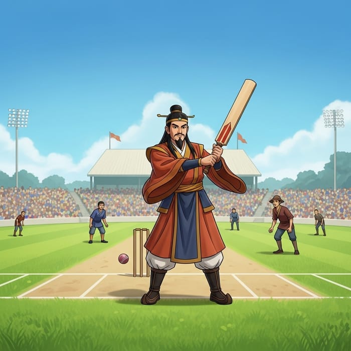 Lord Krishna Playing Cricket - Divine Entity in Action Lord Krishna Playing Cricket - Divine Entity in Action