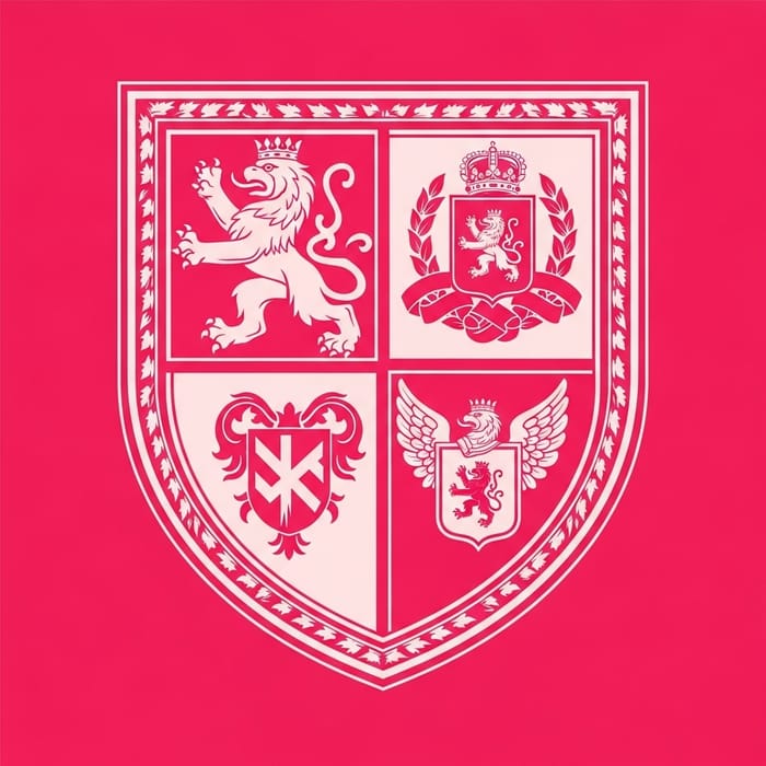 Elegant Pink Family Crest for Unity & Strength