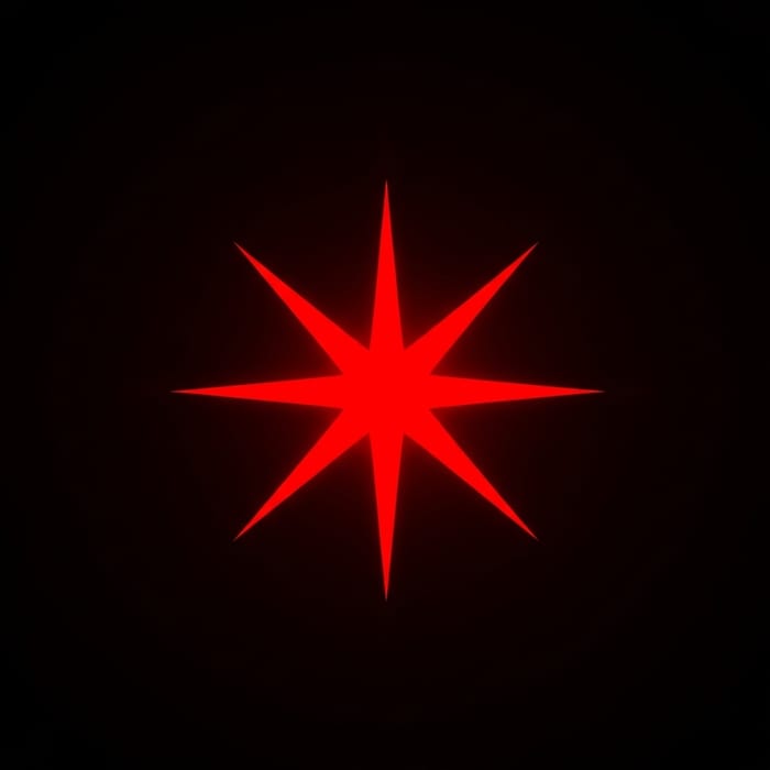 Bright Red Star on Dark Background | Symbol of Perseverance