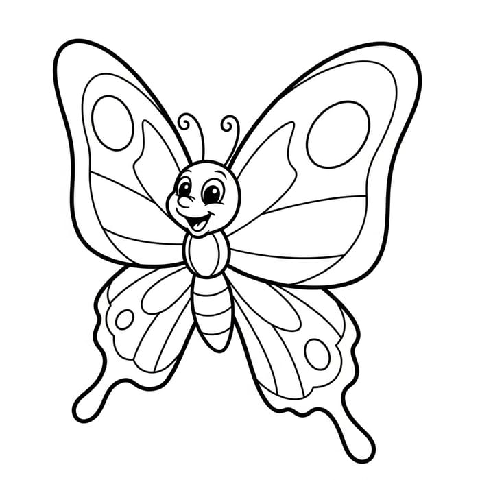 Playful Butterfly Coloring Page for Kids