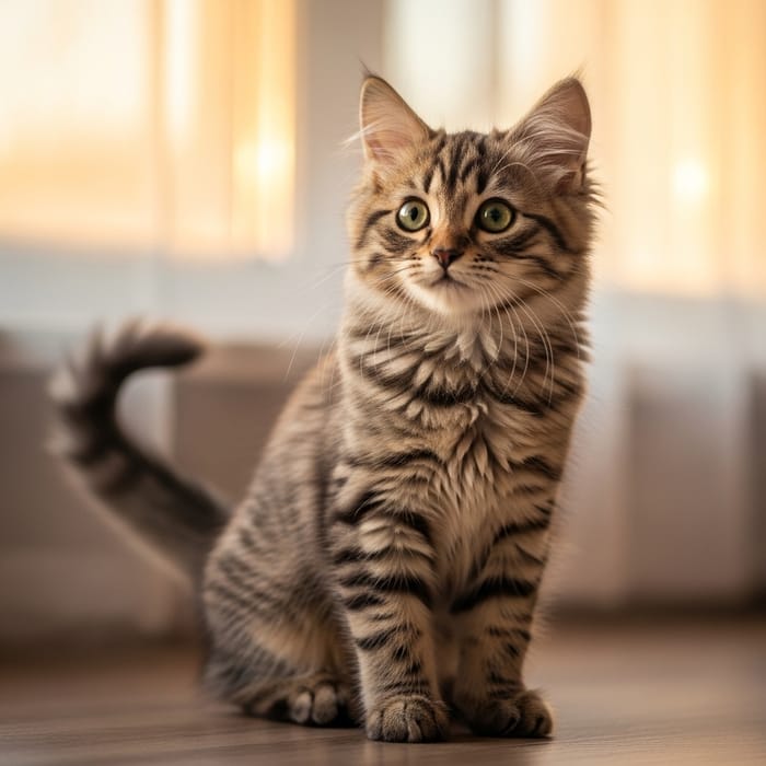 Stunning House Cat with Captivating Green Eyes