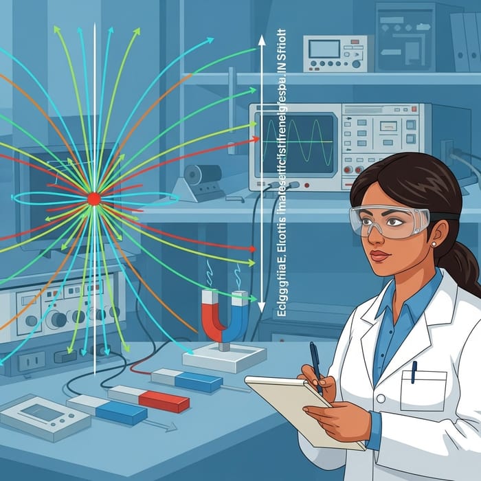 Electromagnetic Field Illustration with Laboratory Setup