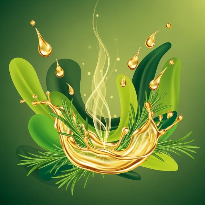 Abstract Rosemary Oil Art Representation Abstract Rosemary Oil Art Representation