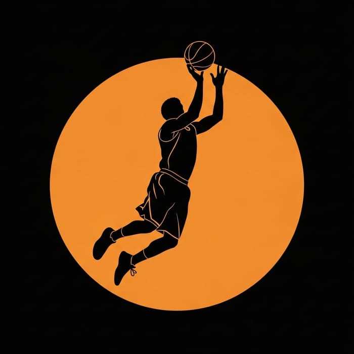 Dynamic Basketball Player Silhouette | High-Speed Sports Photography
