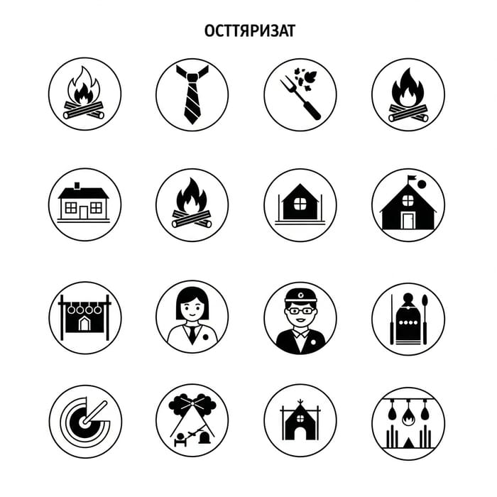 Modern Children's Camp Icons | Geometric Minimalism Design