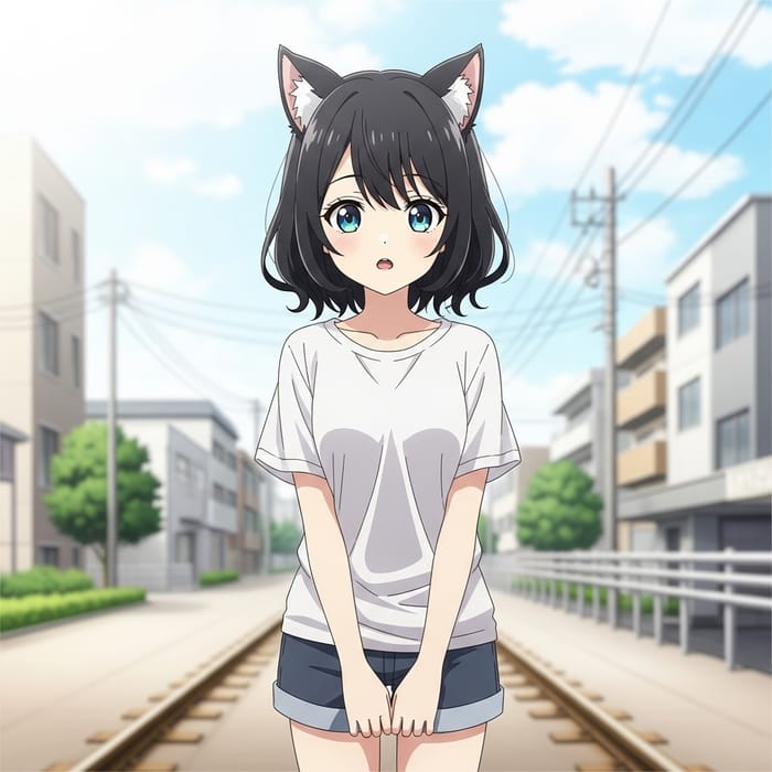 Anime Cat Girl Illustration