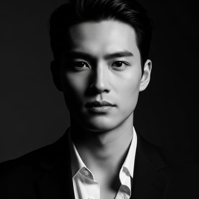 Dramatic High-Contrast Black and White Portrait Photography
