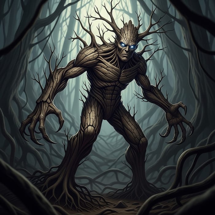 Angry Groot: A Mighty and Stern Tree-Like Being