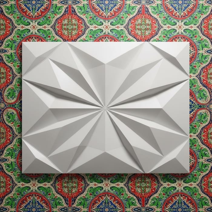 Vibrant Paint Wallpaper with 3D Wall Panel