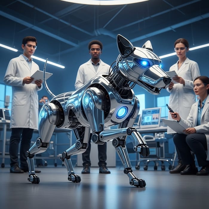 Futuristic Robot Dog with LED Eyes Futuristic Robot Dog with LED Eyes