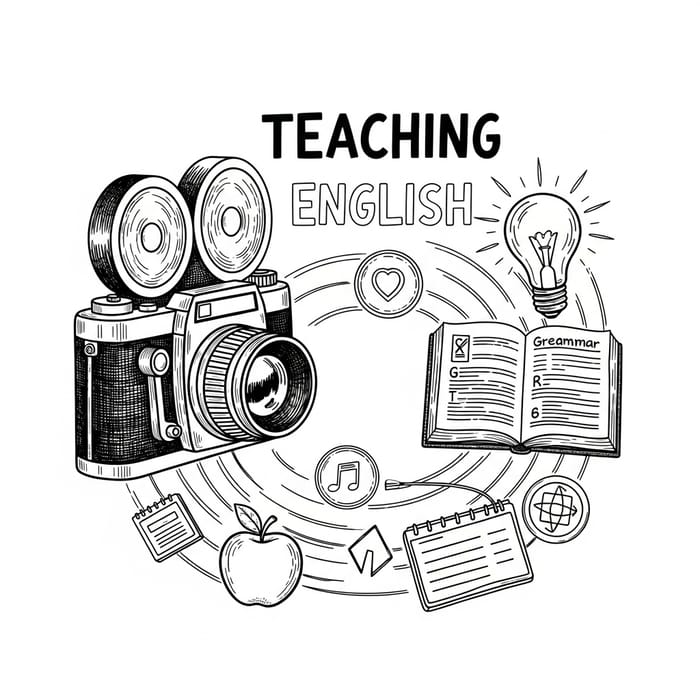 Vintage English Teaching with Apple Knowledge & Idea Sketch Vintage English Teaching with Apple Knowledge & Idea Sketch
